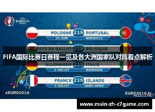FIFA国际比赛日赛程一览及各大洲国家队对阵看点解析 FIFA国际比赛日赛程一览及各大洲国家队对阵看点解析